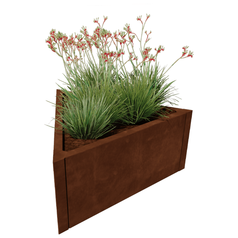 Corten-teräksinen istutuslaatikko - Kolmikulmaiset tasasivuinen - 90,6 x 78,3 cm