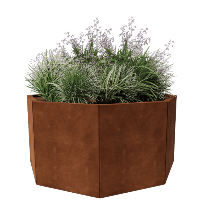 Corten-teräksinen istutuslaatikko - Kahdeksankulmaiset - 120,7 x 120,7 cm