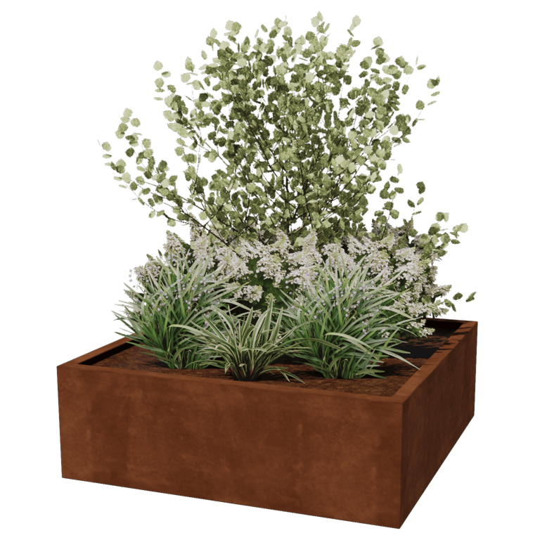 Corten-teräksinen istutuslaatikko - Vierkant - 120 x 120 x 40 cm - Hitsattu