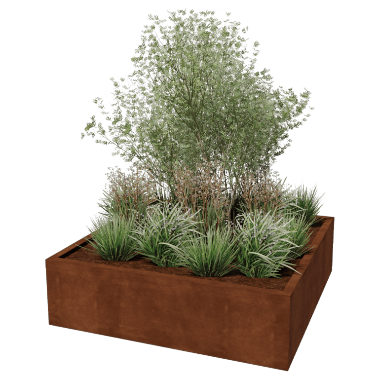 Corten-teräksinen istutuslaatikko - Vierkant - 140 x 140 x 40 cm - Hitsattu