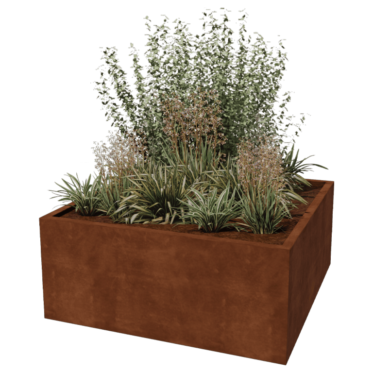 Corten-teräksinen istutuslaatikko - Vierkant - 140 x 140 x 60 cm - Hitsattu