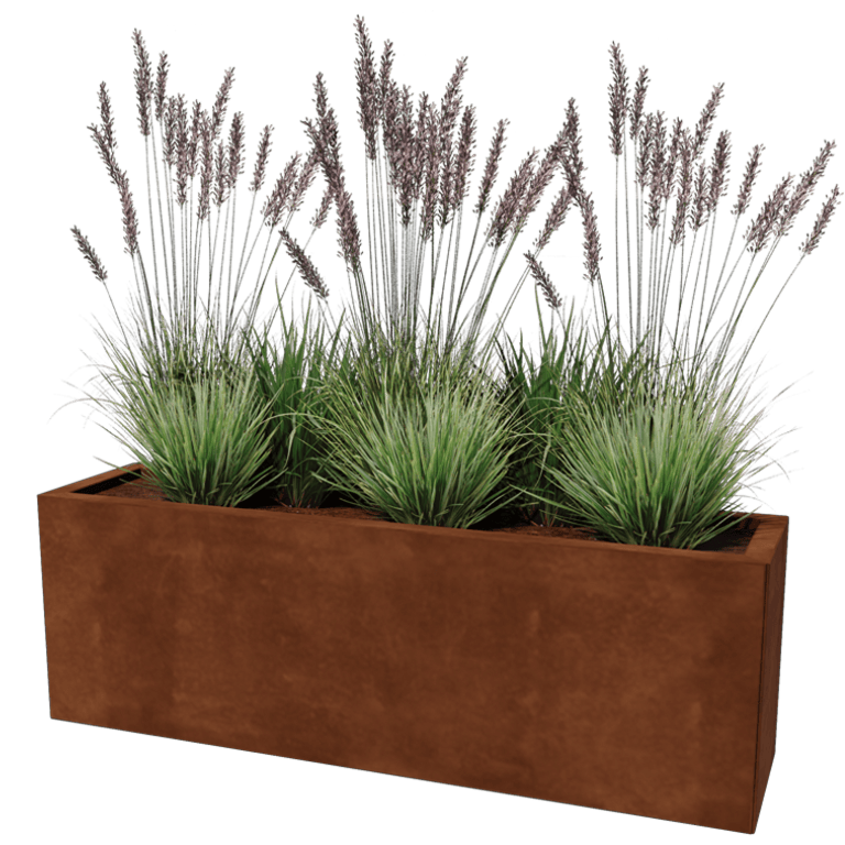 Corten-teräksinen istutuslaatikko - Suorakaiteen muotoiset - 30 x 120 cm