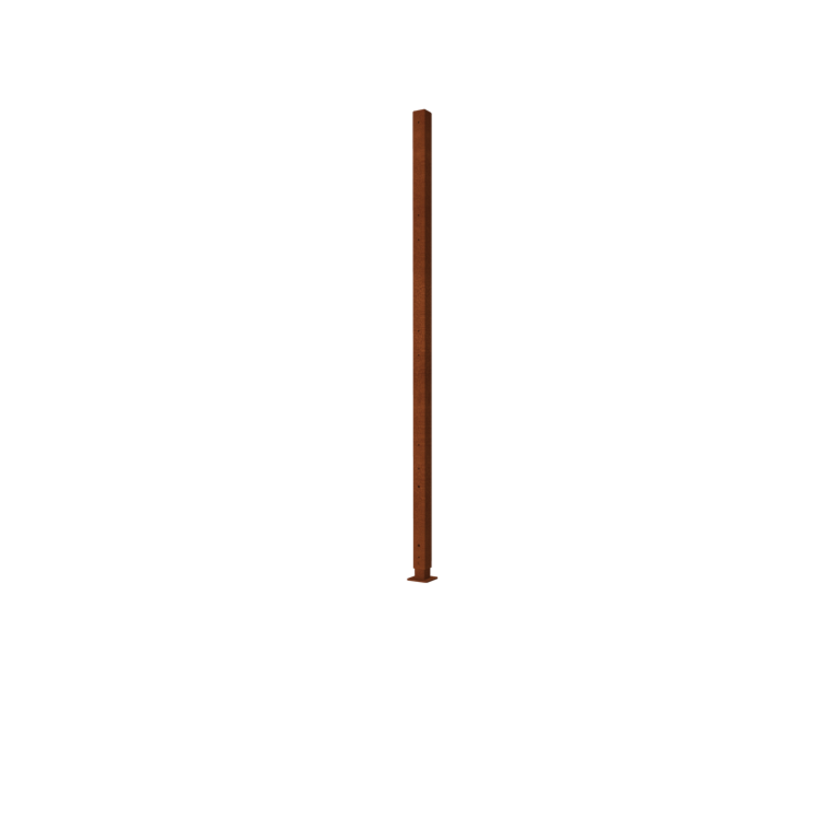 Corten-teräksinen aita H - Välitolppa jalustalla - 190 x 6 x 6 cm