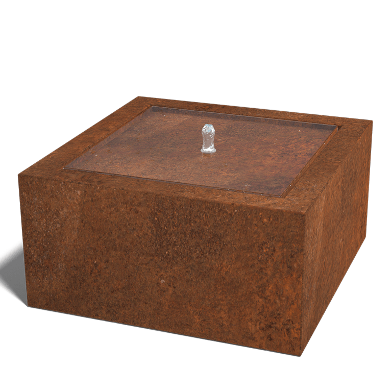 Corten-teräksinen suihkulahde - Lyra - 80 x 80 x 40 cm
