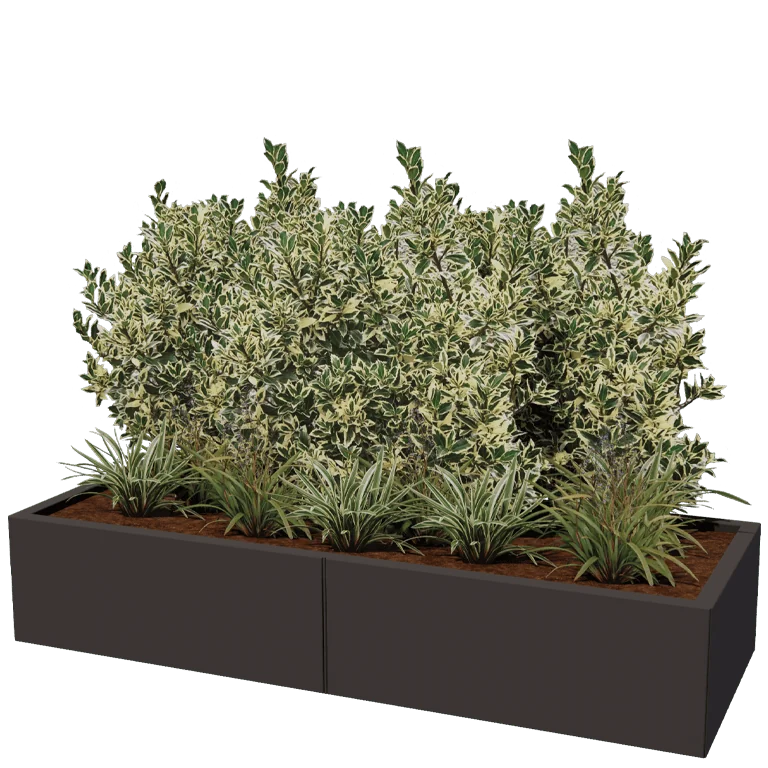 Teräksinen istutuslaatikko XXL - Suorakaiteen muotoiset - 160 x 60 x 30 cm - Muu RAL-väri - Pohjalevyllä