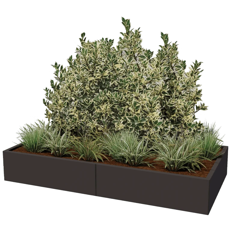 Teräksinen istutuslaatikko XXL - Suorakaiteen muotoiset - 200 x 100 x 40 cm - Muu RAL-väri - Ilman pohjalevyä
