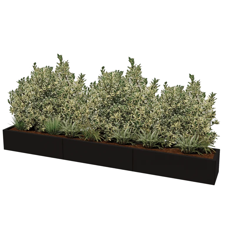 Teräksinen istutuslaatikko XXL - Suorakaiteen muotoiset - 300 x 40 x 40 cm - Muu RAL-väri - Ilman pohjalevyä
