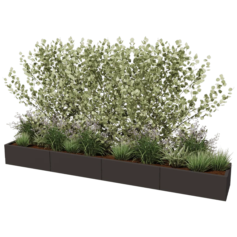 Teräksinen istutuslaatikko XXL - Suorakaiteen muotoiset - 320 x 50 x 60 cm - Muu RAL-väri - Pohjalevyllä