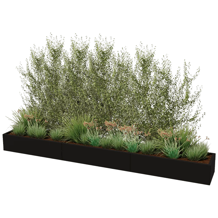 Teräksinen istutuslaatikko XXL - Suorakaiteen muotoiset - 360 x 50 x 40 cm - Muu RAL-väri - Ilman pohjalevyä