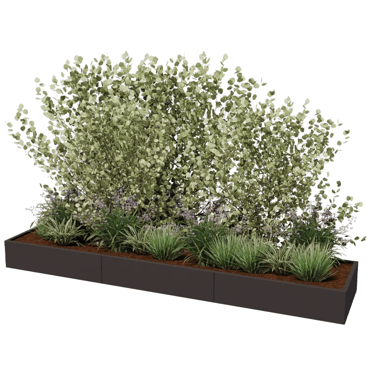 Teräksinen istutuslaatikko XXL - Suorakaiteen muotoiset - 360 x 80 x 80 cm - Muu RAL-väri - Ilman pohjalevyä