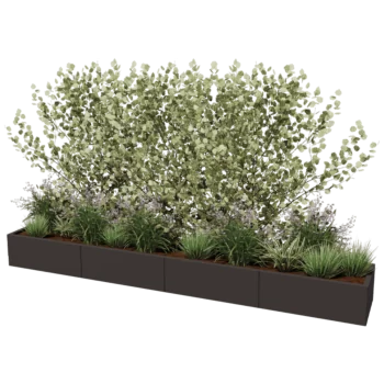 Teräksinen istutuslaatikko XXL - Suorakaiteen muotoiset - 320 x 50 x 30 cm - Muu RAL-väri - Ilman pohjalevyä