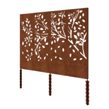 Corten-teräksinen koristepaneeli - Puu Täydellinen sarja - 240 x 6 x 190 cm