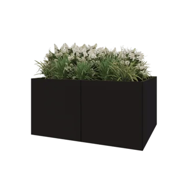 Teräksinen istutuslaatikko XXL - Suorakaiteen muotoiset - 160 x 120 x 80 cm - RAL9005 matta (musta) - Pohjalevyllä