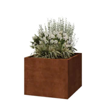Corten-teräksinen istutuslaatikko - Neliönmuotoiset - 100 x 100 x 80 cm - Hitsattu - Ilman pohjalevyä