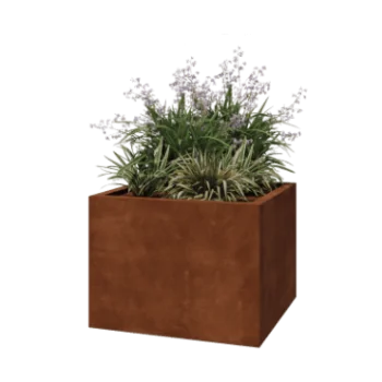 Corten-teräksinen istutuslaatikko - Neliönmuotoiset - 80 x 80 x 60 cm - Hitsattu - Ilman pohjalevyä