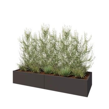Teräksinen istutuslaatikko XXL - Suorakaiteen muotoiset - 240 x 80 x 40 cm - RAL7016 matta (antrasiitinharmaa) - Ilman pohjalevyä