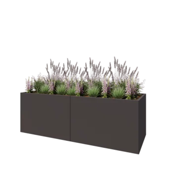 Teräksinen istutuslaatikko XXL - Suorakaiteen muotoiset - 240 x 80 x 80 cm - RAL7016 matta (antrasiitinharmaa) - Ilman pohjalevyä
