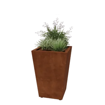 Corten-teräksinen istutuslaatikko - Kartionmuotoiset - 60 x 60 x 81,5 cm - Hitsattu - Pohjalevyllä