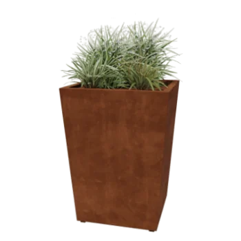 Corten-teräksinen istutuslaatikko - Kartionmuotoiset - 80 x 80 x 101,5 cm - Hitsattu - Pohjalevyllä