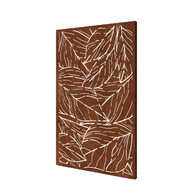 Corten-teräksinen koristepaneeli - Lehdet 1 - 120 x 6 x 190 cm