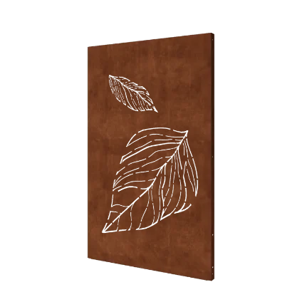 Corten-teräksinen koristepaneeli - Lehdet 2 - 120 x 6 x 190 cm
