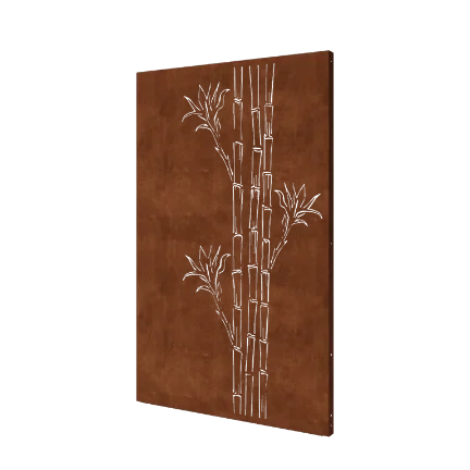 Corten-teräksinen koristepaneeli - Bambu - 120 x 6 x 190 cm