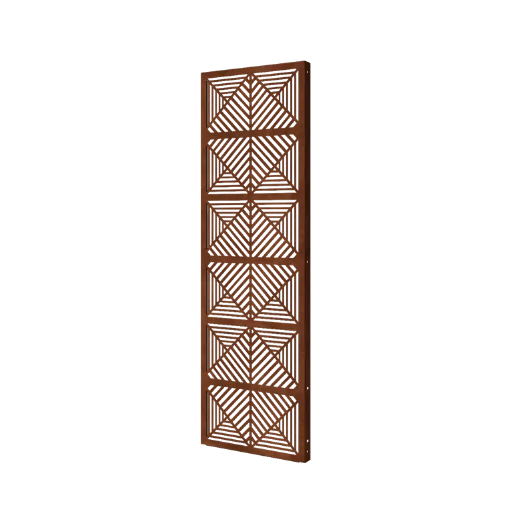Corten-teräksinen koristepaneeli - Linjat 1 - 60 x 6 x 190 cm