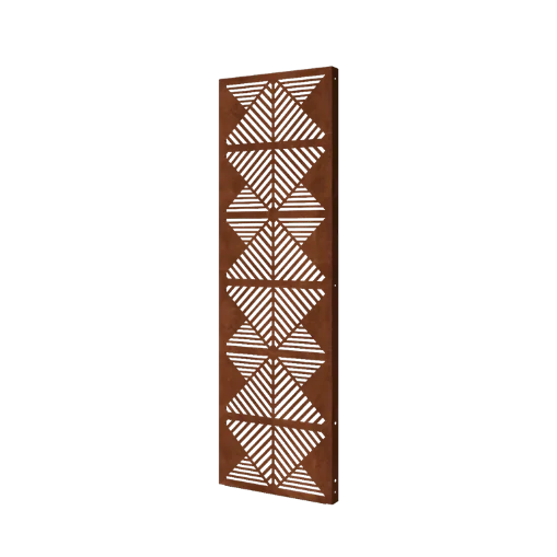 Corten-teräksinen koristepaneeli - Linjat 2 - 60 x 6 x 190 cm