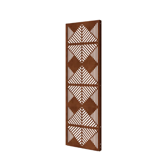 Corten-teräksinen koristepaneeli - Linjat 3 - 60 x 6 x 190 cm