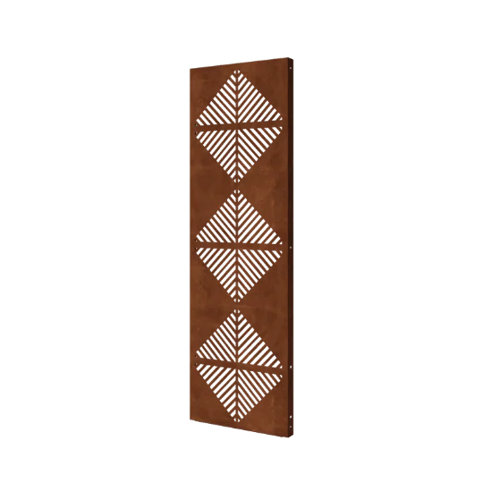 Corten-teräksinen koristepaneeli - Linjat 4 - 60 x 6 x 190 cm
