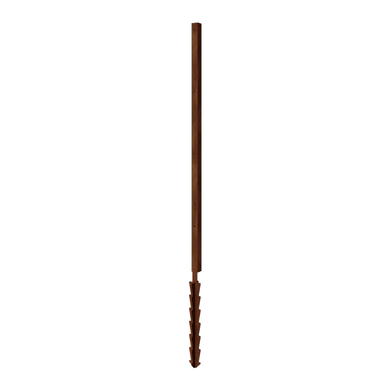 Corten-teräksinen tolppa - Kulma maapiikillä - 190 x 6 x 6 cm