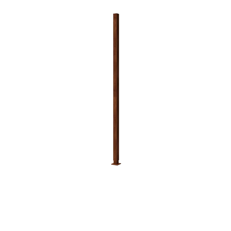 Corten-teräksinen tolppa - Kulma jalustalla - 190 x 6 x 6 cm