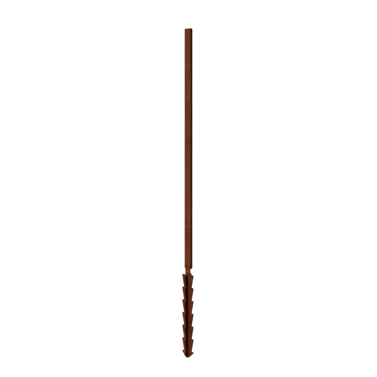 Corten-teräksinen tolppa - Suora maapiikillä - 190 x 6 x 3 cm