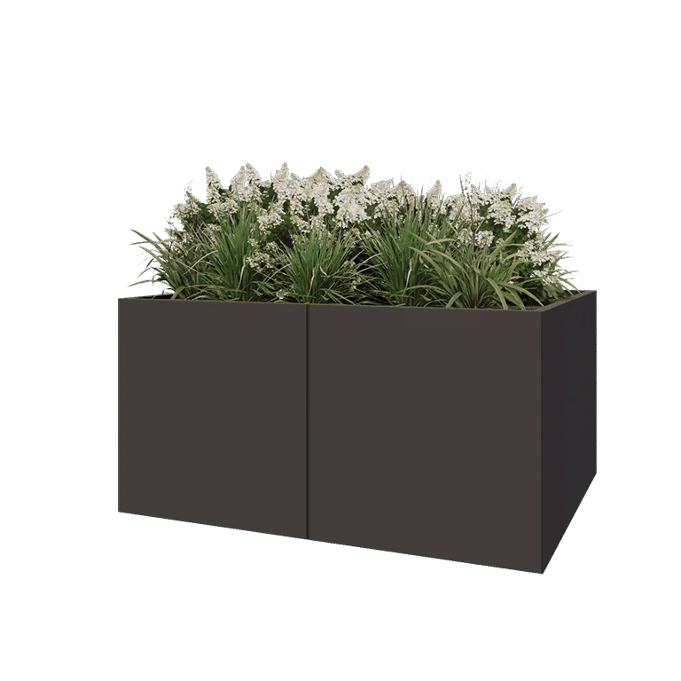 Teräksinen istutuslaatikko XXL - Suorakaiteen muotoiset - 160 x 120 x 80 cm - RAL7016 matta (antrasiitinharmaa) - Ilman pohjalevyä