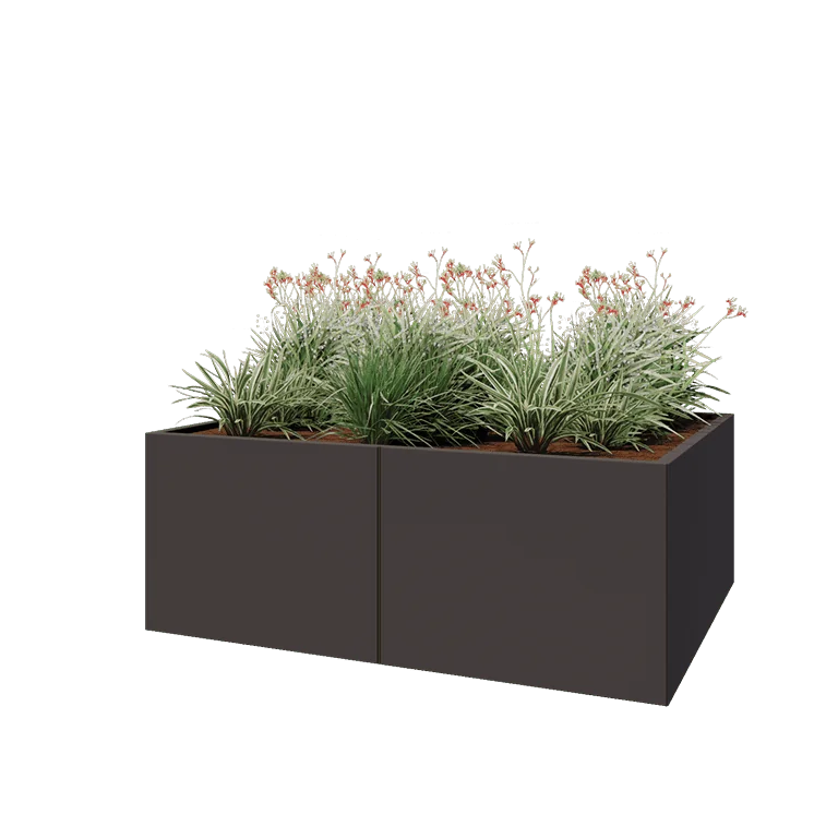 Teräksinen istutuslaatikko XXL - Suorakaiteen muotoiset - 160 x 120 x 60 cm - RAL7016 matta (antrasiitinharmaa) - Ilman pohjalevyä